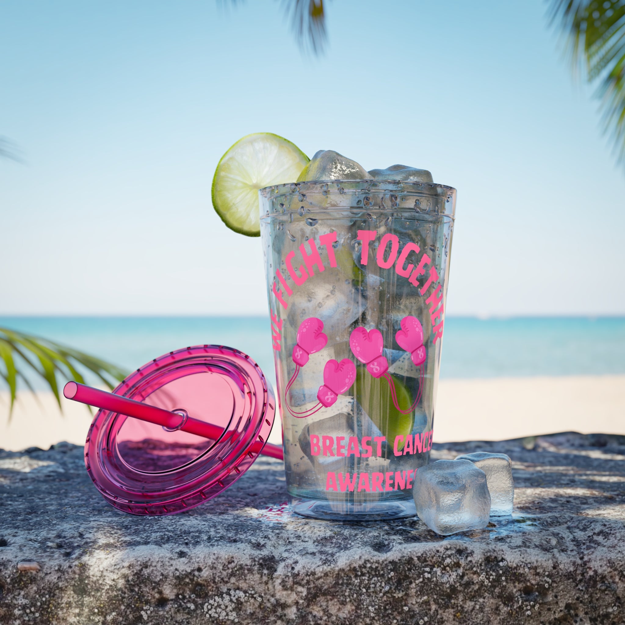 "We Fight Together" 16oz Tumbler with Straw Cup