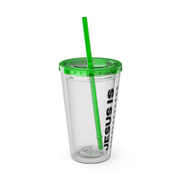 Christian JESUS IS 16oz Tumbler with Straw