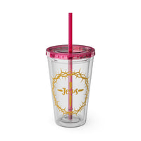 Jesus Crown of Thorns 16oz Tumbler with Straw