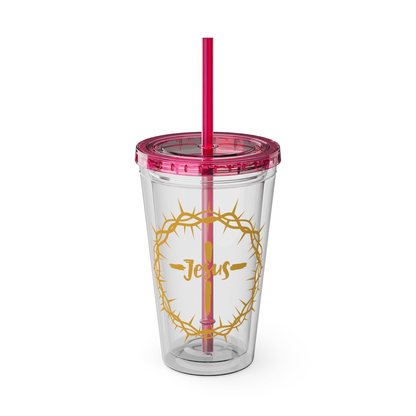 Jesus Crown of Thorns 16oz Tumbler with Straw