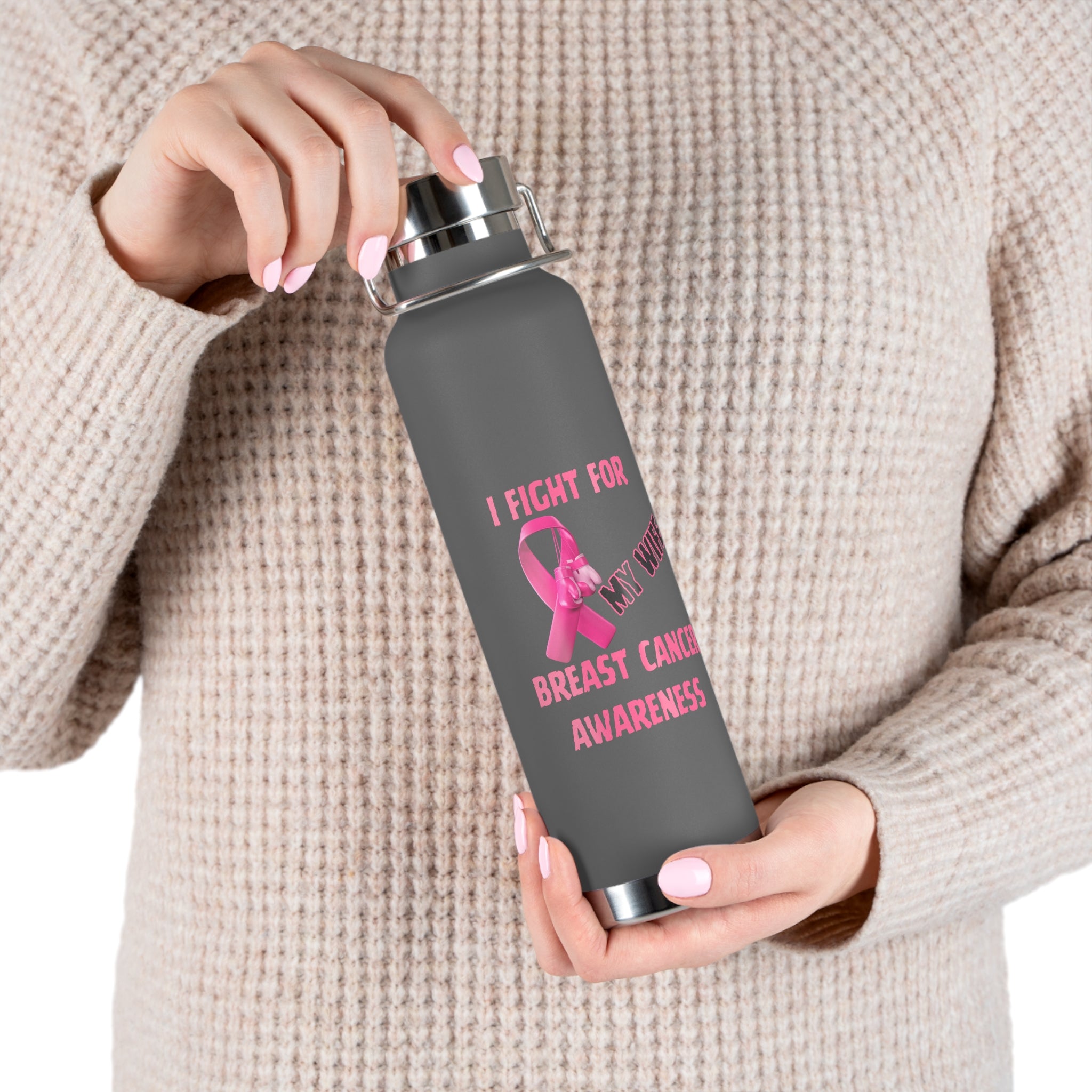 I Fight For My Wife 22oz Insulated Water Bottle
