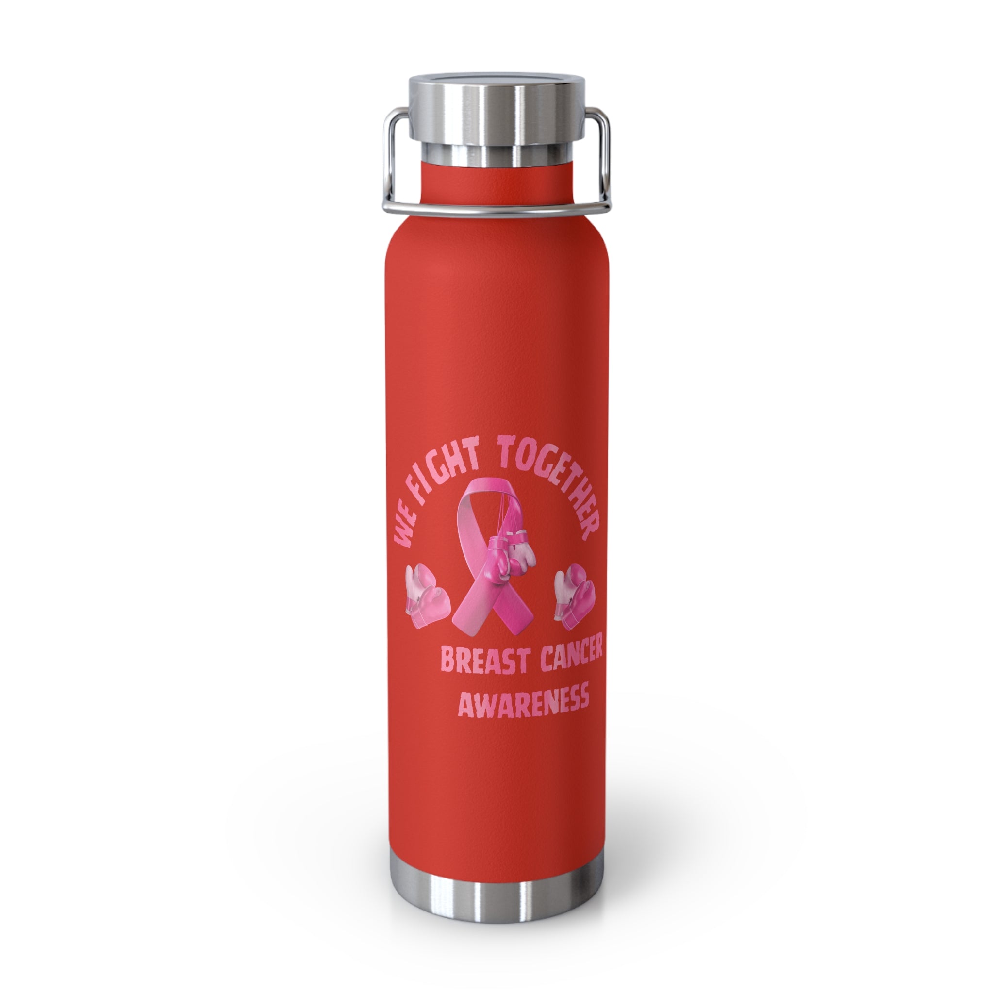 Breast Cancer Awareness "We Fight Together" Pink Ribbon 22oz Insulated Water Bottle