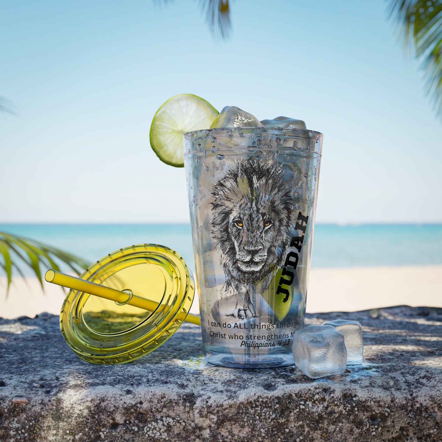 Lion of Judah 16oz Tumbler with Straw