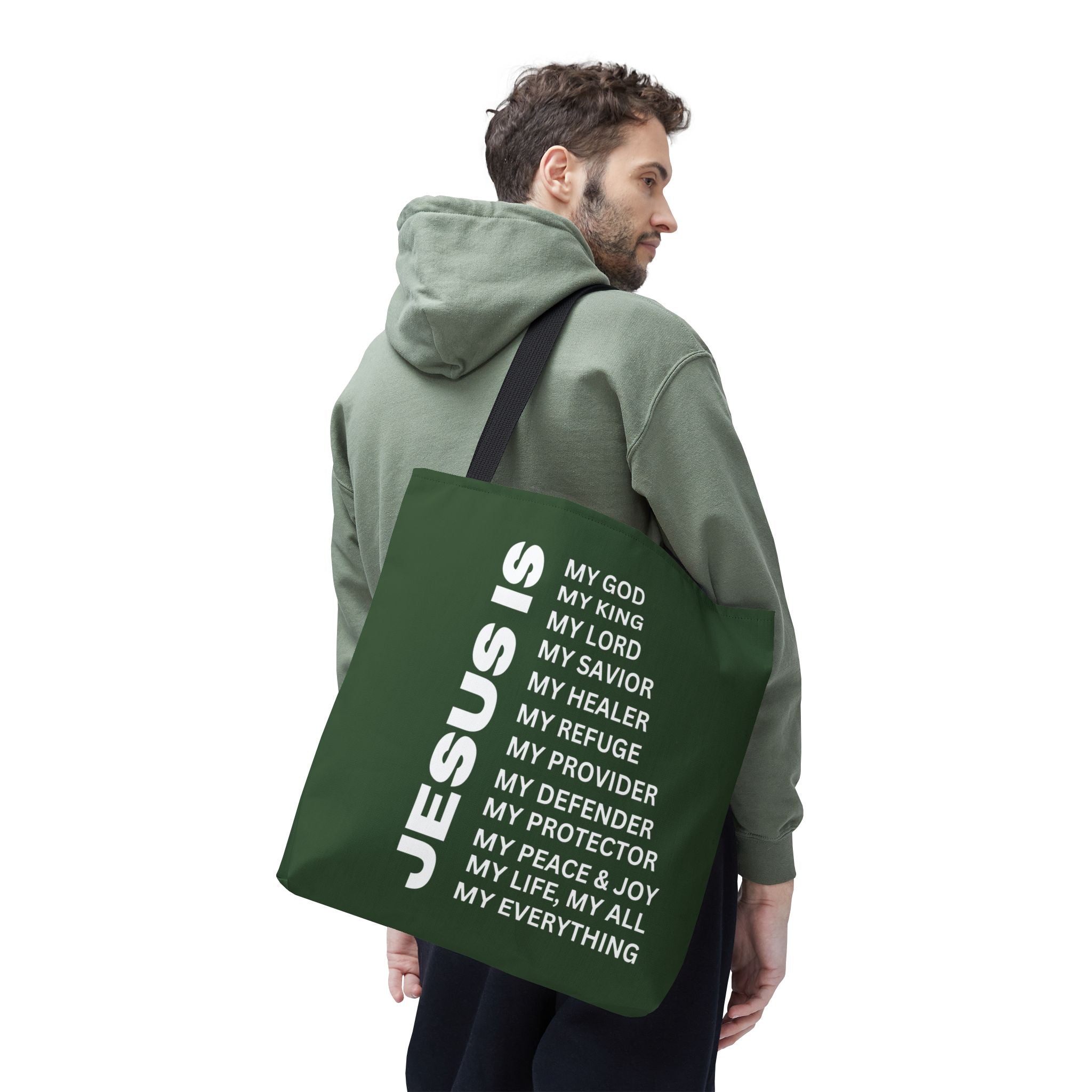 Christian JESUS IS Tote Bag - Green
