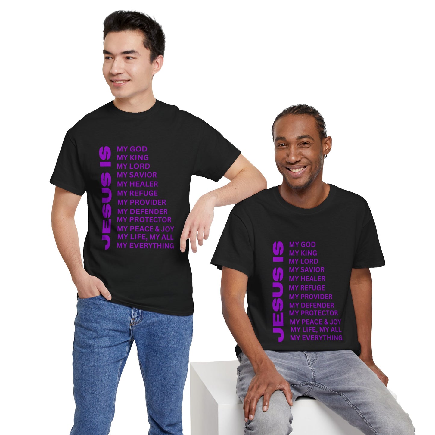 Christian JESUS IS T-shirt - Purple