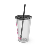 Pink Ribbon “Stay in the Fight” 16oz Tumbler with Straw