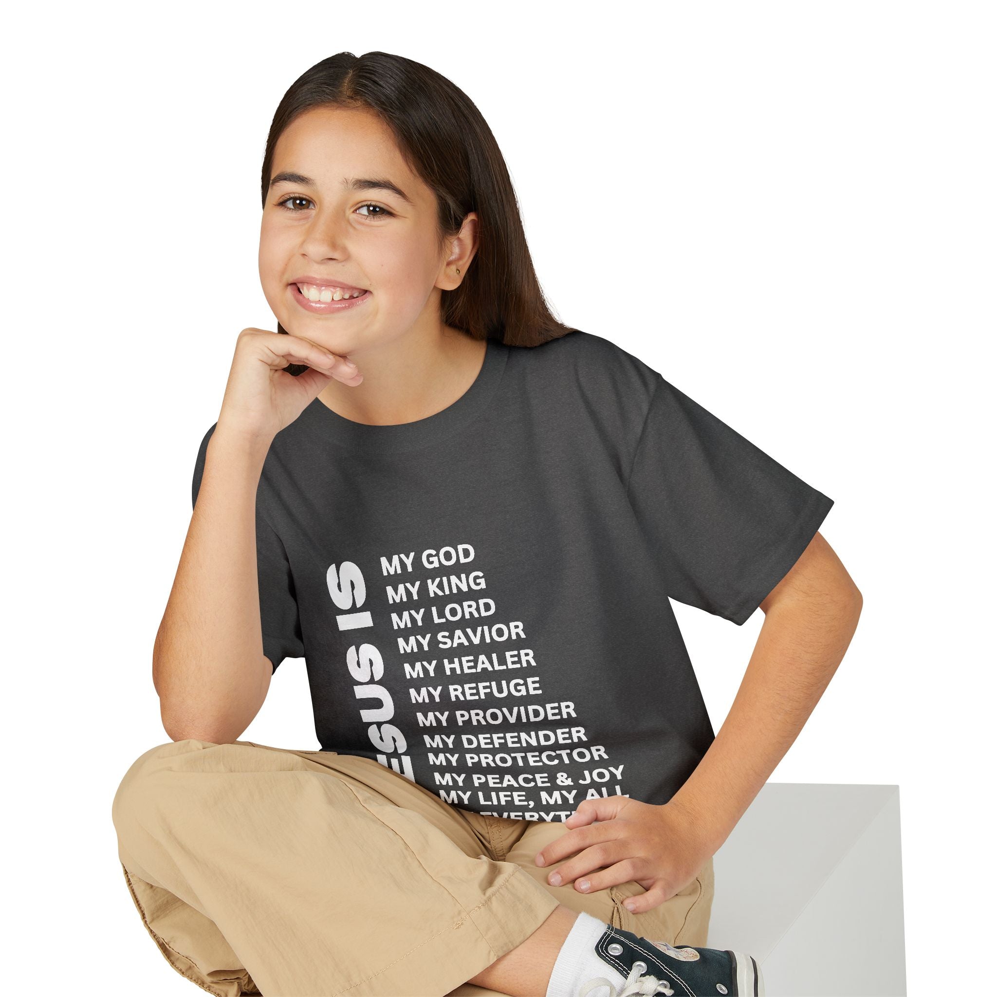 Christian JESUS IS Youth Short Sleeve - White