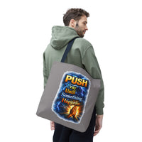 Push Pray Until Something Happens Grey Tote Bag - Hands