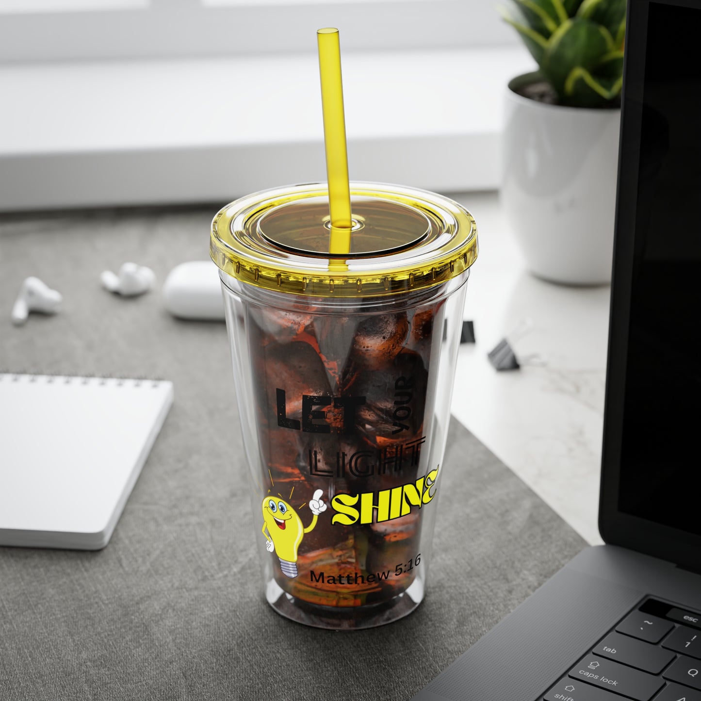 Let Your Light Shine 16oz Tumbler With Straw