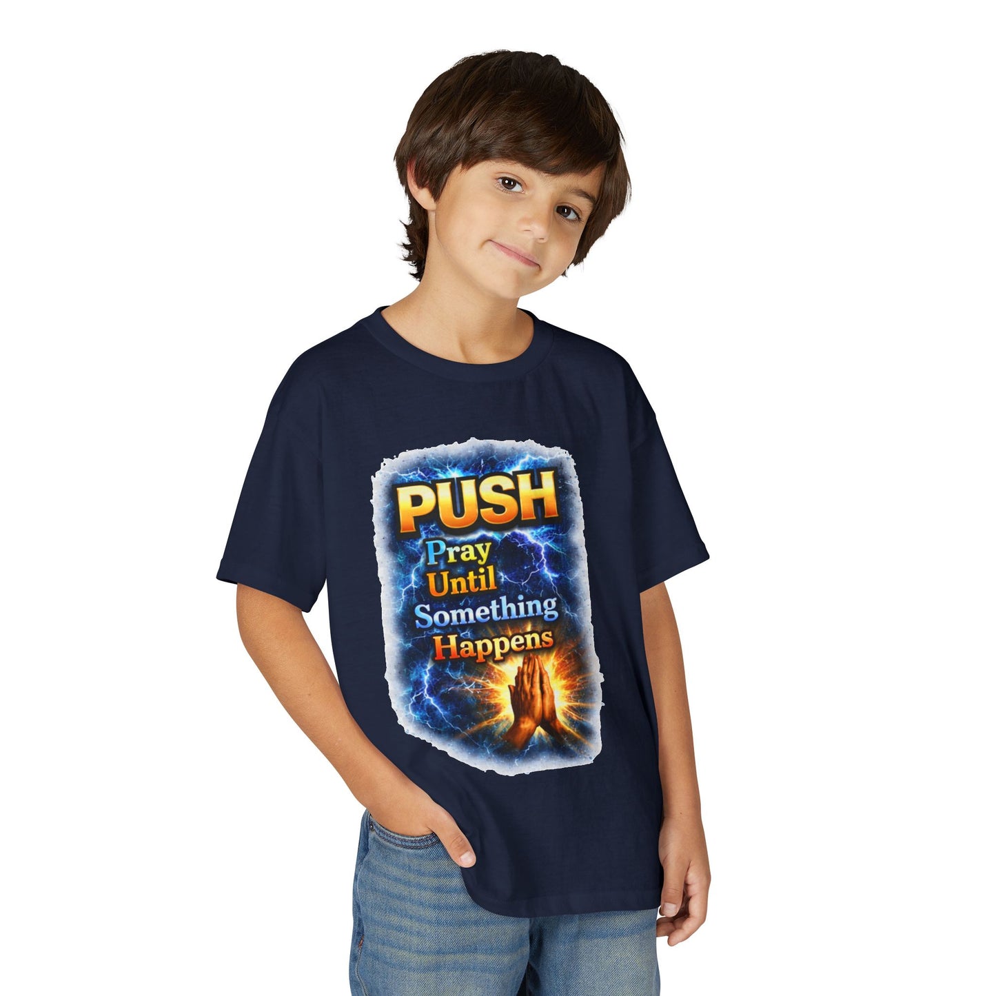 "Push: Pray Until Something Happens" Youth T-shirt - Hands