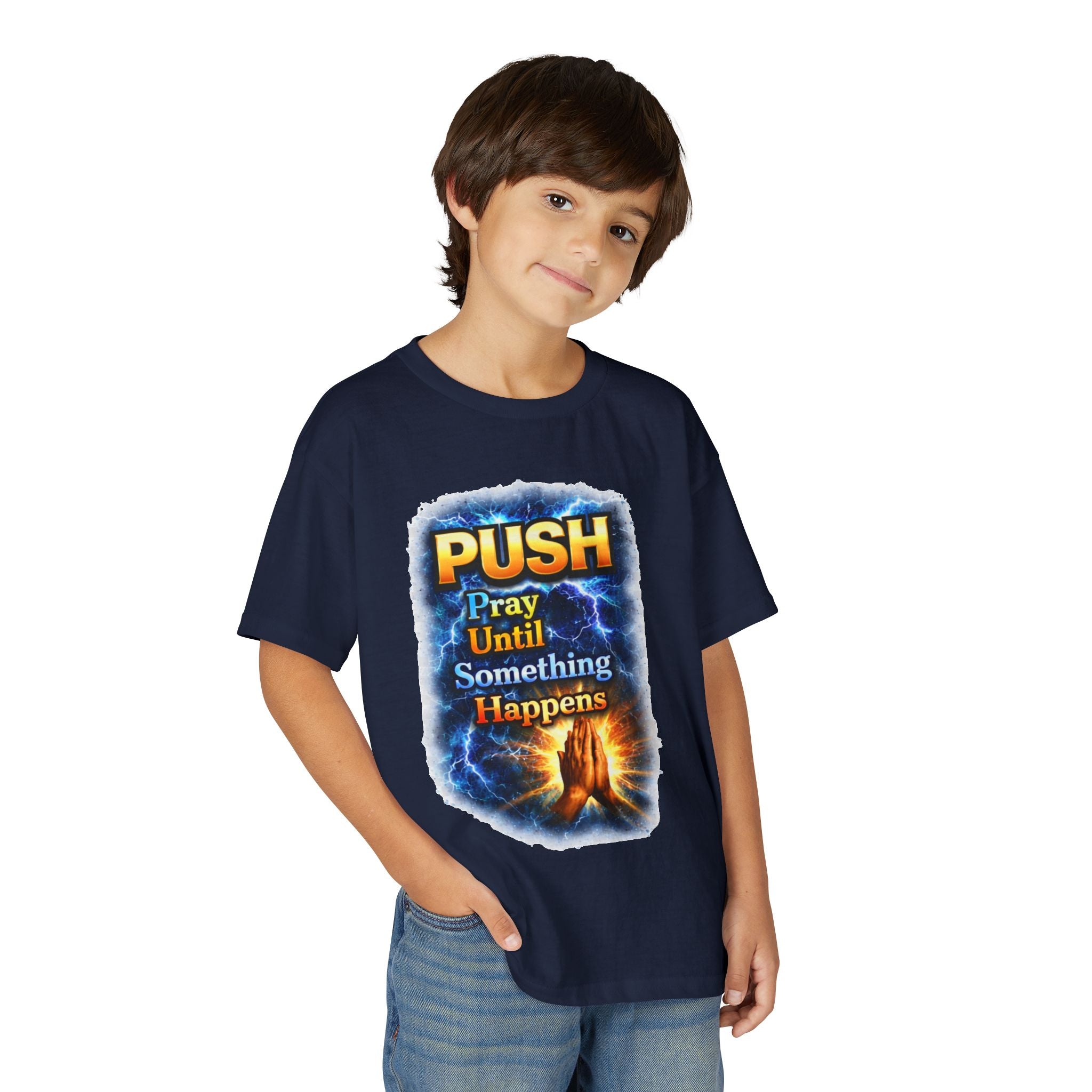 "Push: Pray Until Something Happens" Youth T-shirt - Hands