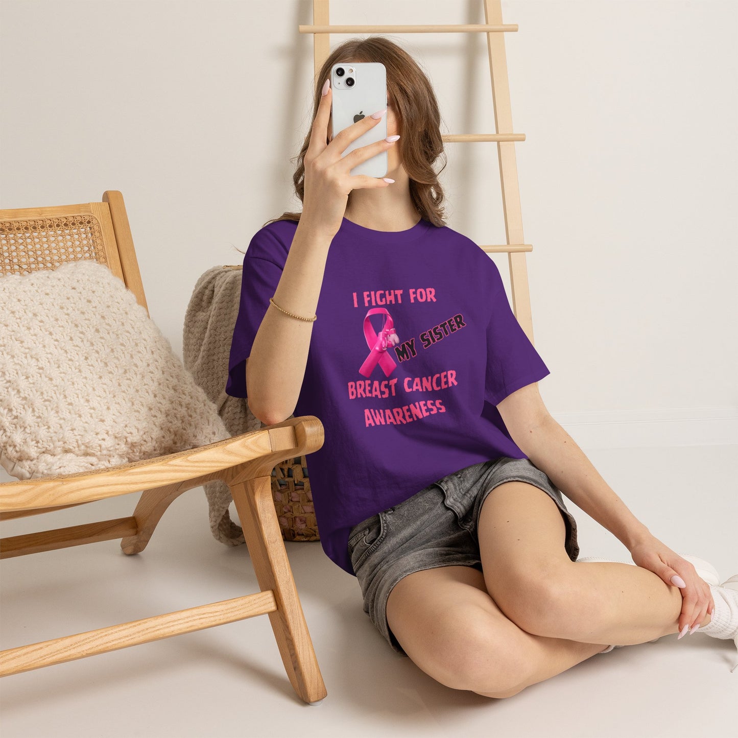 I Fight for My Sister Pink Ribbon Tee