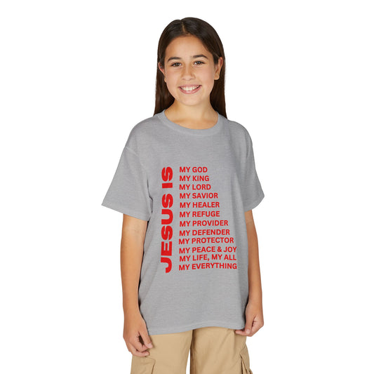 Christian JESUS IS Youth Short Sleeve - Red