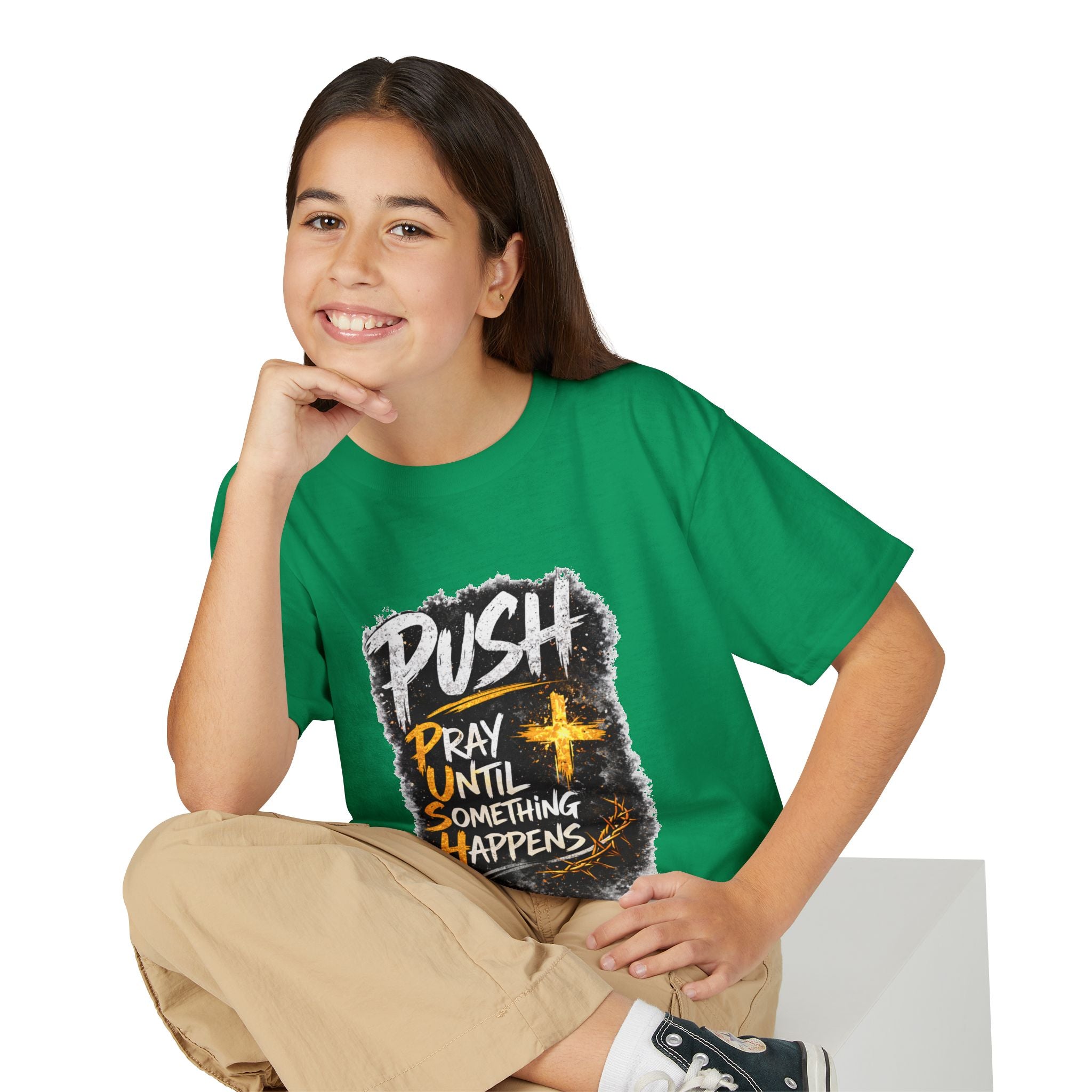 "Push: Pray Until Something Happens" Youth T-shirt