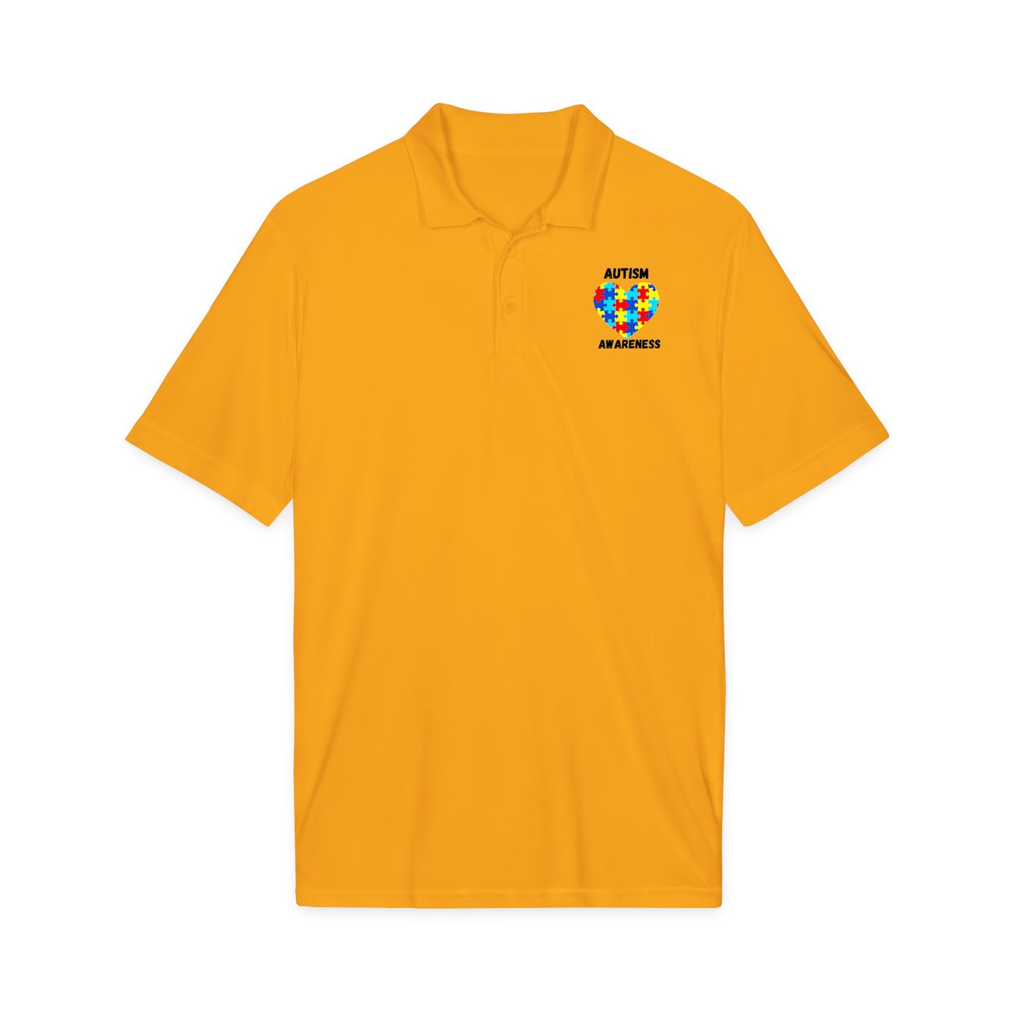 Autism Puzzle Heart Polo - Black