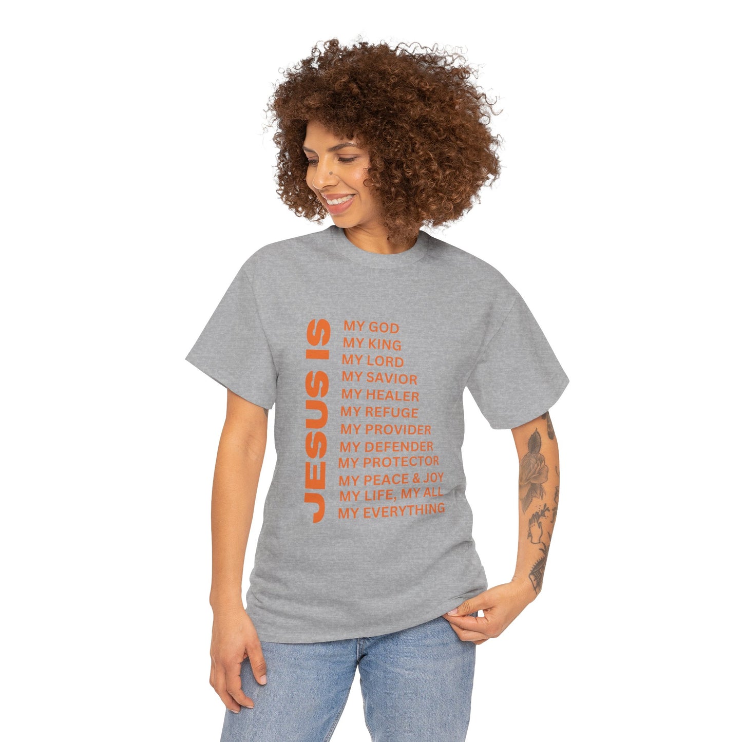 Christian JESUS IS T‑Shirt - Orange
