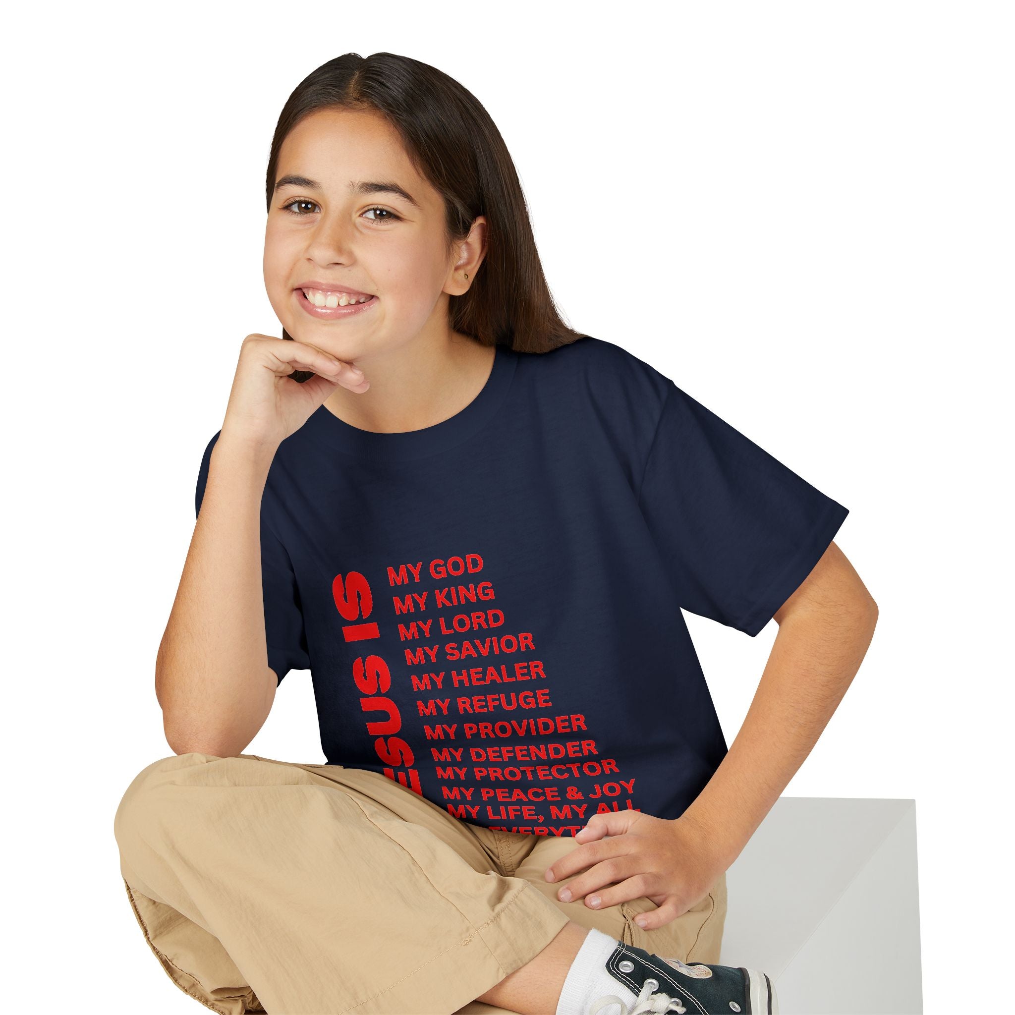 Christian JESUS IS Youth Short Sleeve - Red