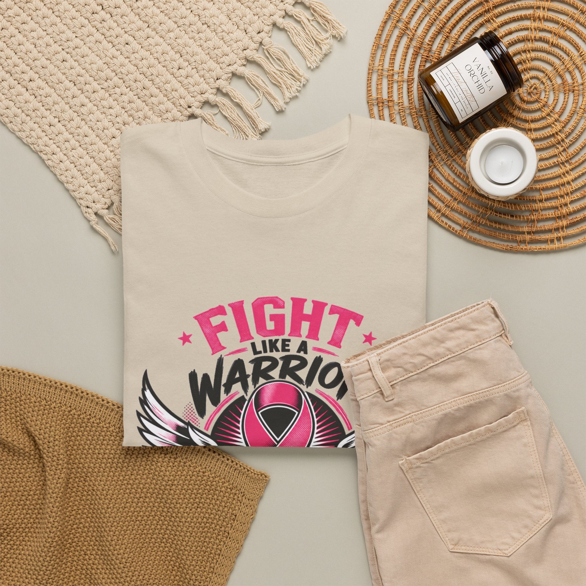 Fight Like a Warrior, Survive Like a Champion Breast Cancer Awareness T-Shirt
