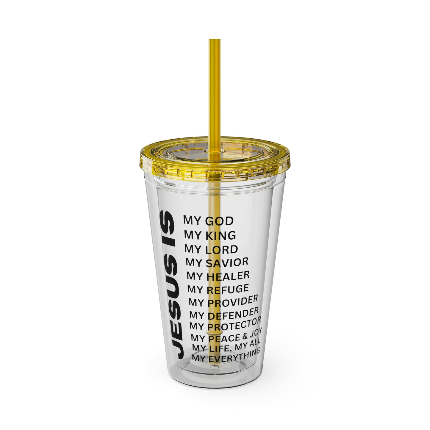 Christian JESUS IS 16oz Tumbler with Straw