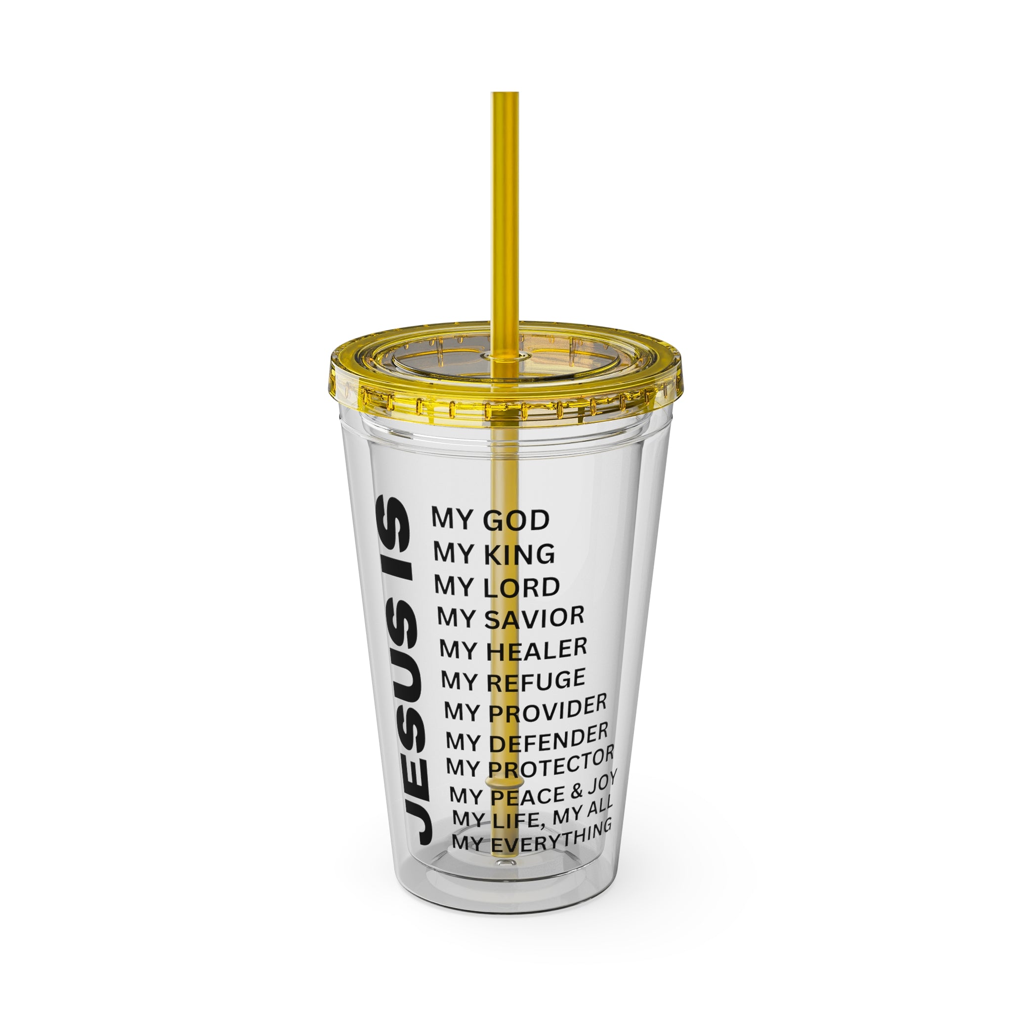 Christian JESUS IS 16oz Tumbler with Straw