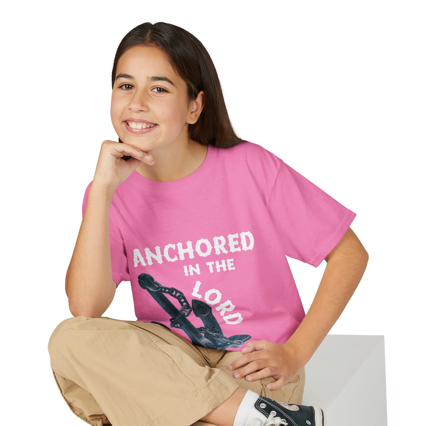 Anchored in the Lord Youth T-Shirt — White