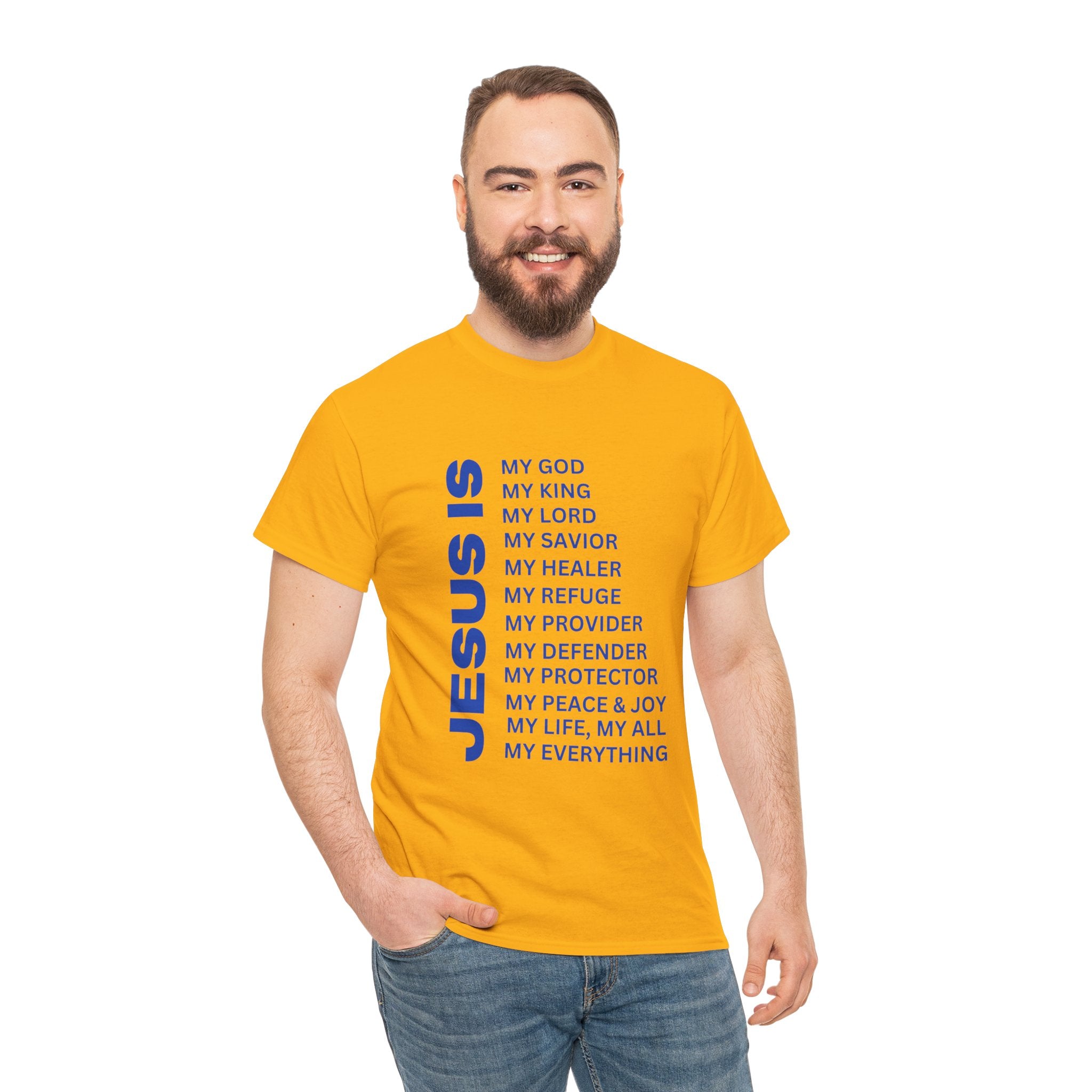 Christian JESUS IS T-Shirt - Blue