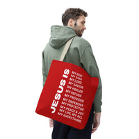 Christian JESUS IS Tote Bag - Red