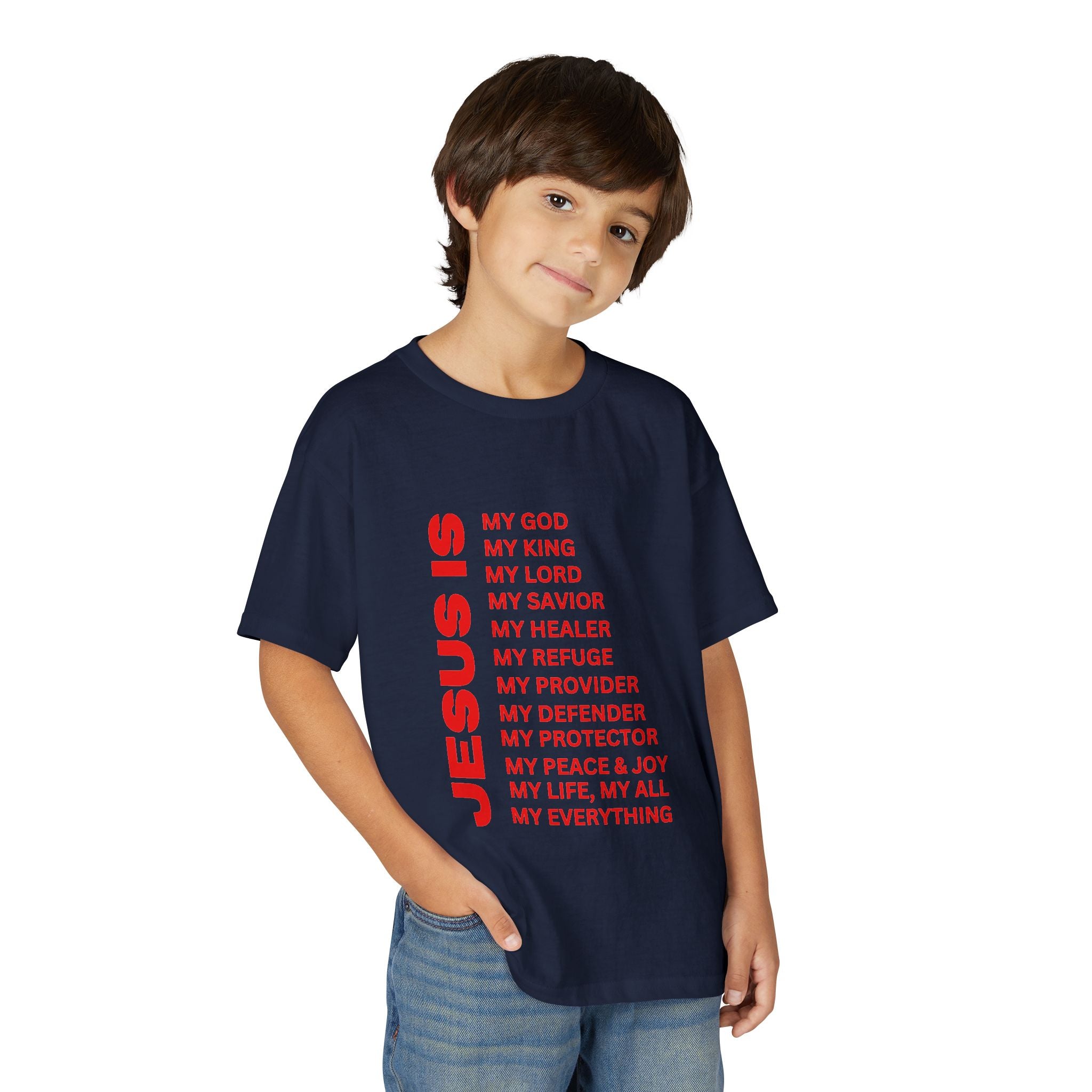 Christian JESUS IS Youth Short Sleeve - Red
