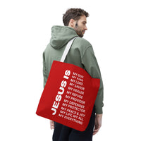 Christian JESUS IS Tote Bag - Red