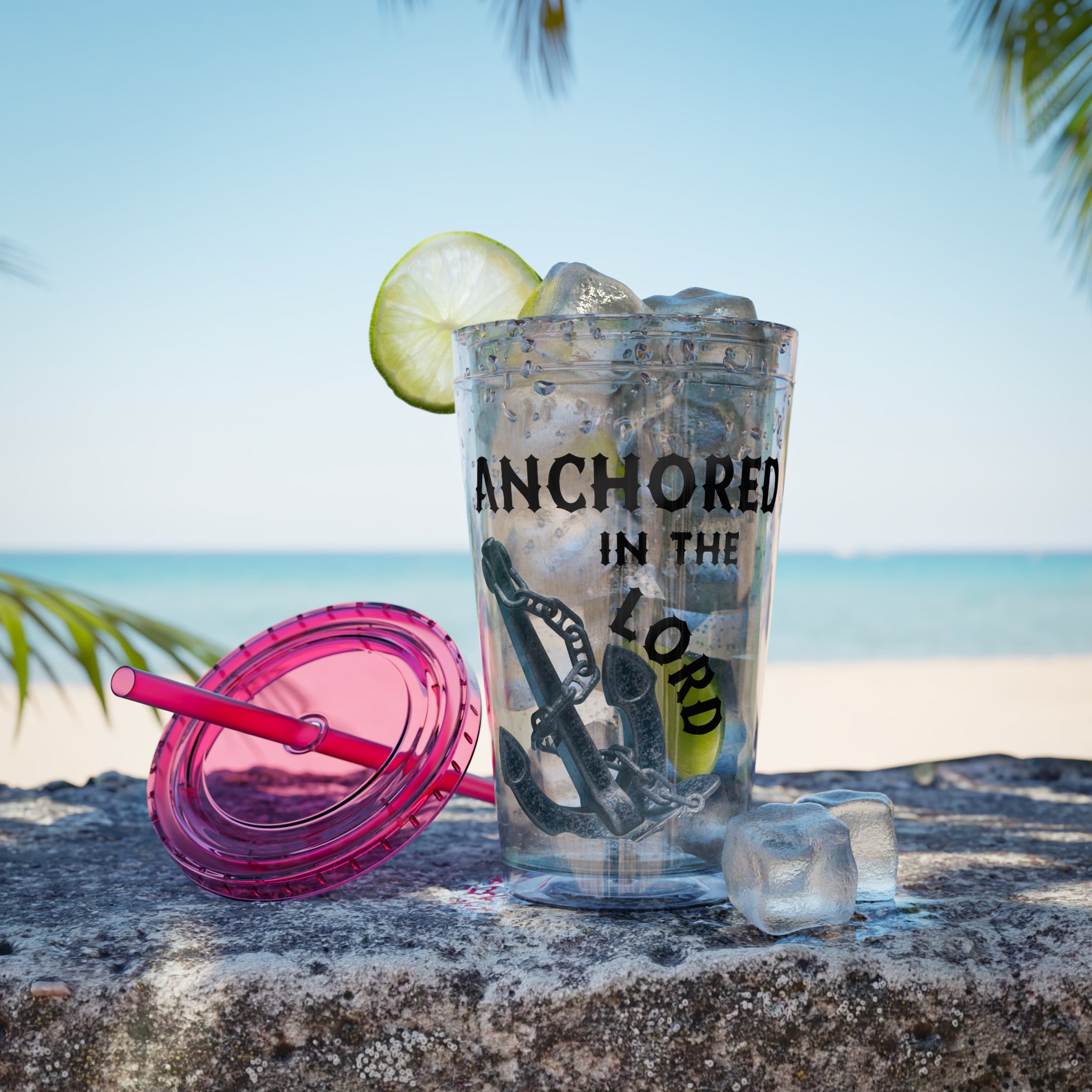 Anchored in the Lord 16oz Tumbler with Straw
