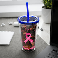 Breast Cancer Survivor 16oz Tumbler with Straw