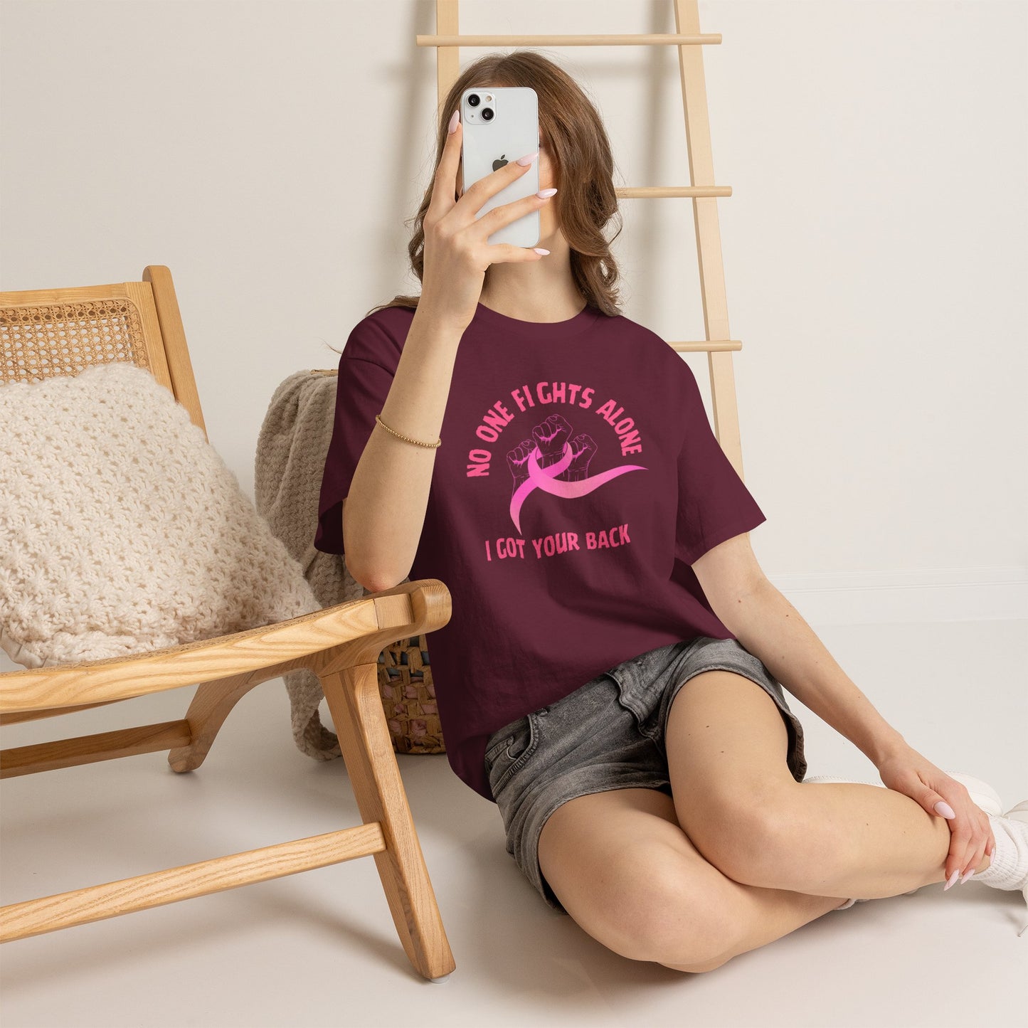 No One Fights Alone - I Got Your Back Pink Ribbon T-Shirt