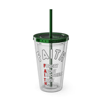 Faith "Forget About Impossible, Trust Him" 16oz Tumbler with Straw
