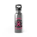 Fight Like a Warrior, Survive Like a Champion Breast Cancer 20oz Stainless Steel Water Bottle With Straw