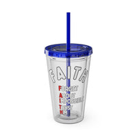 Faith "Forget About Impossible, Trust Him" 16oz Tumbler with Straw