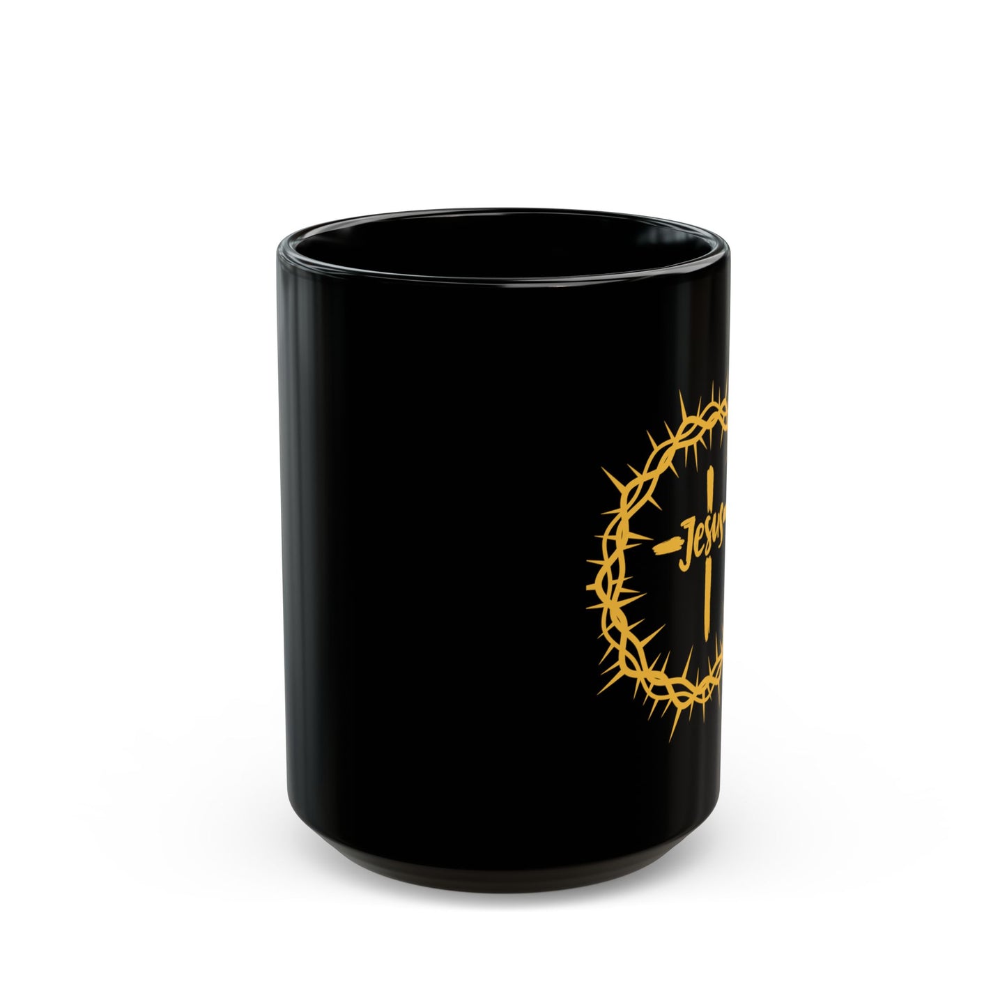 Jesus Crown of Thorns Black Coffee Mug (11oz/15oz)