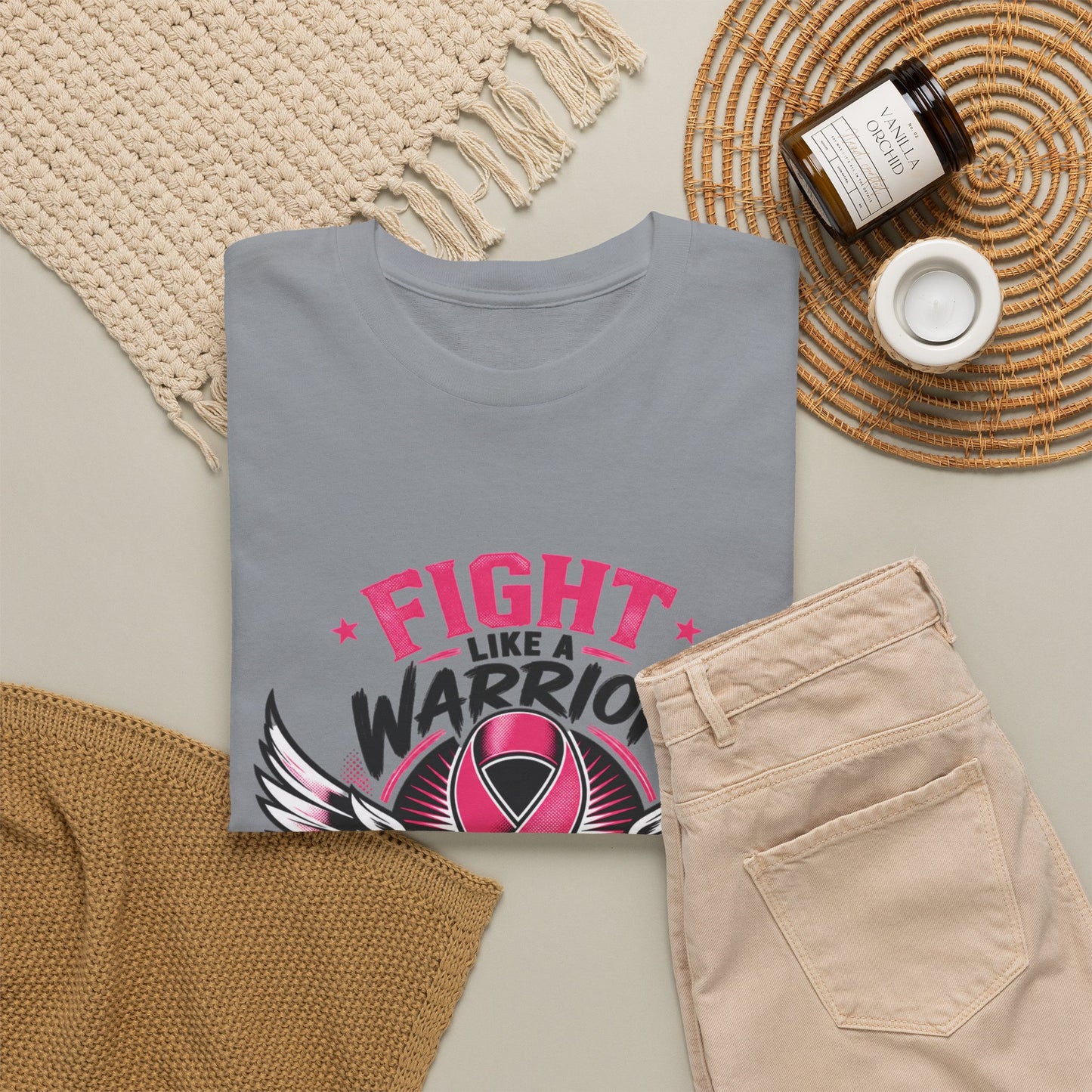 Fight Like a Warrior, Survive Like a Champion Breast Cancer Awareness T-Shirt