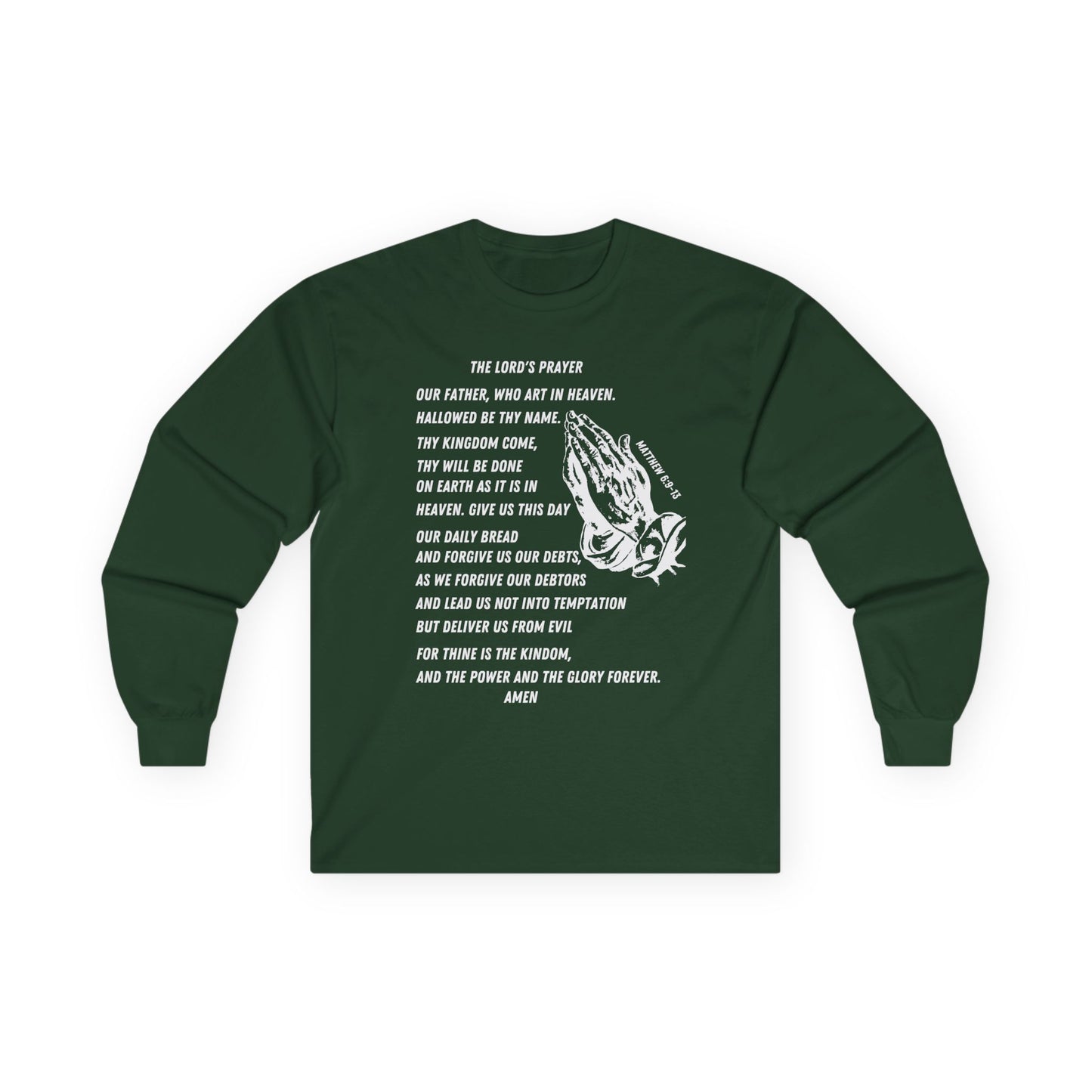 The Lord's Prayer Long Sleeve Tee- White