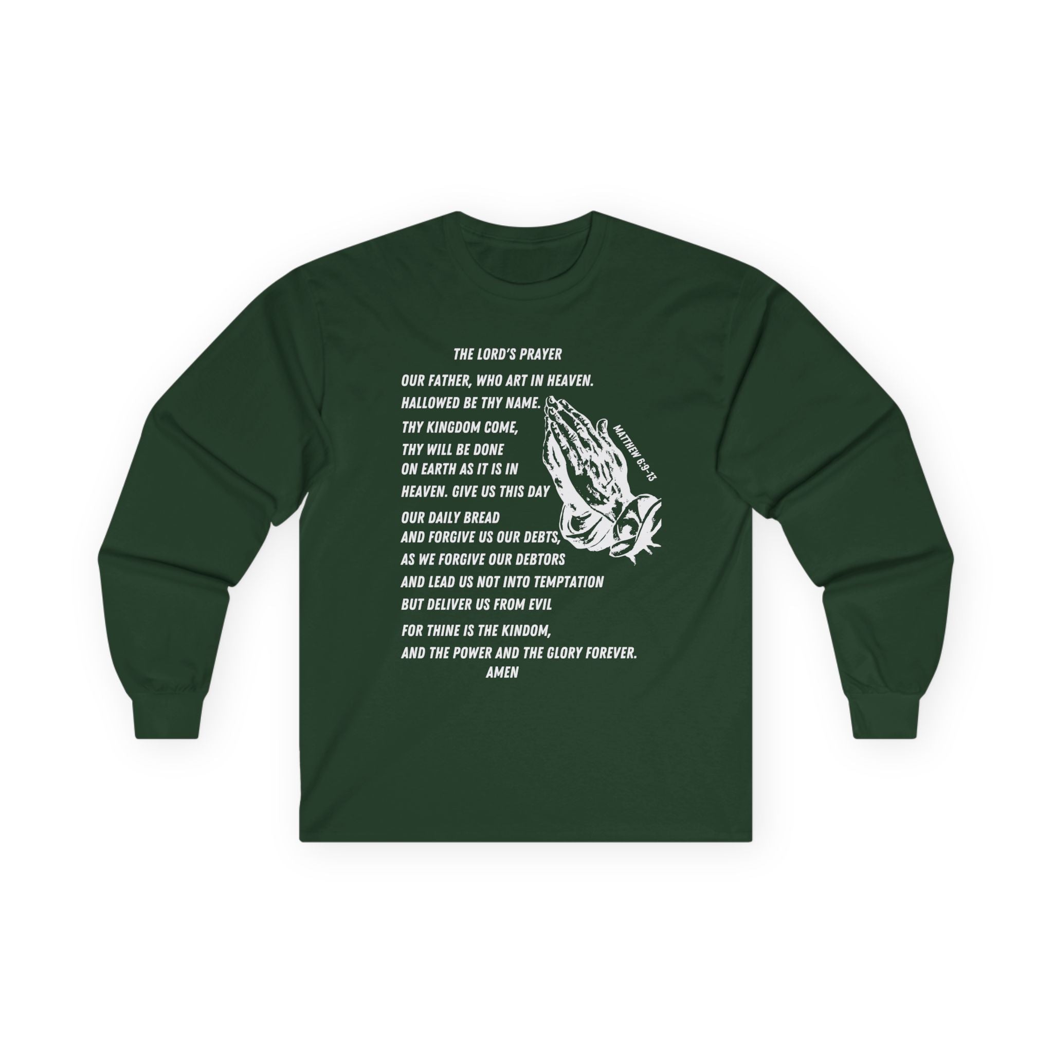 The Lord's Prayer Long Sleeve Tee- White