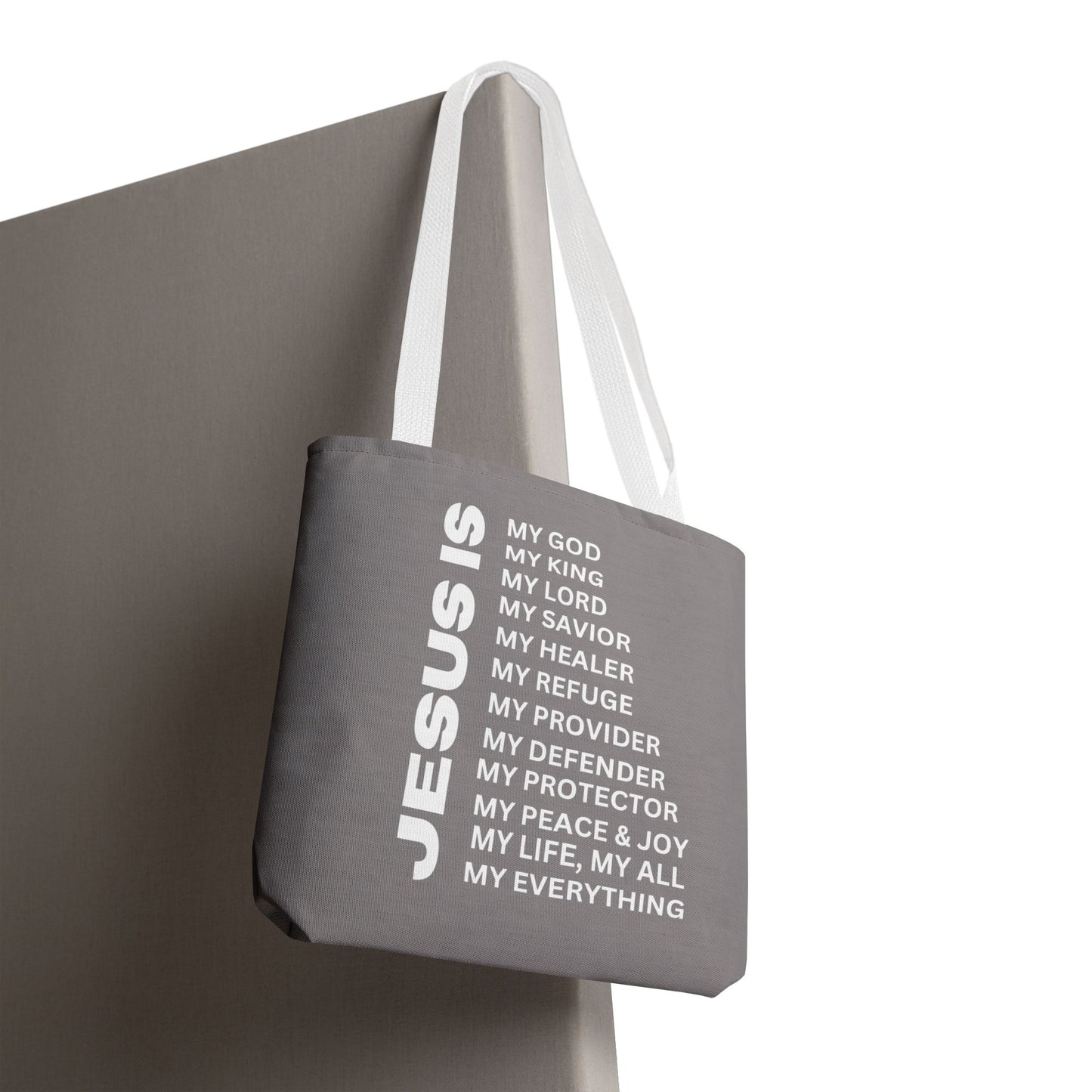 Christian JESUS IS Tote Bag - Grey