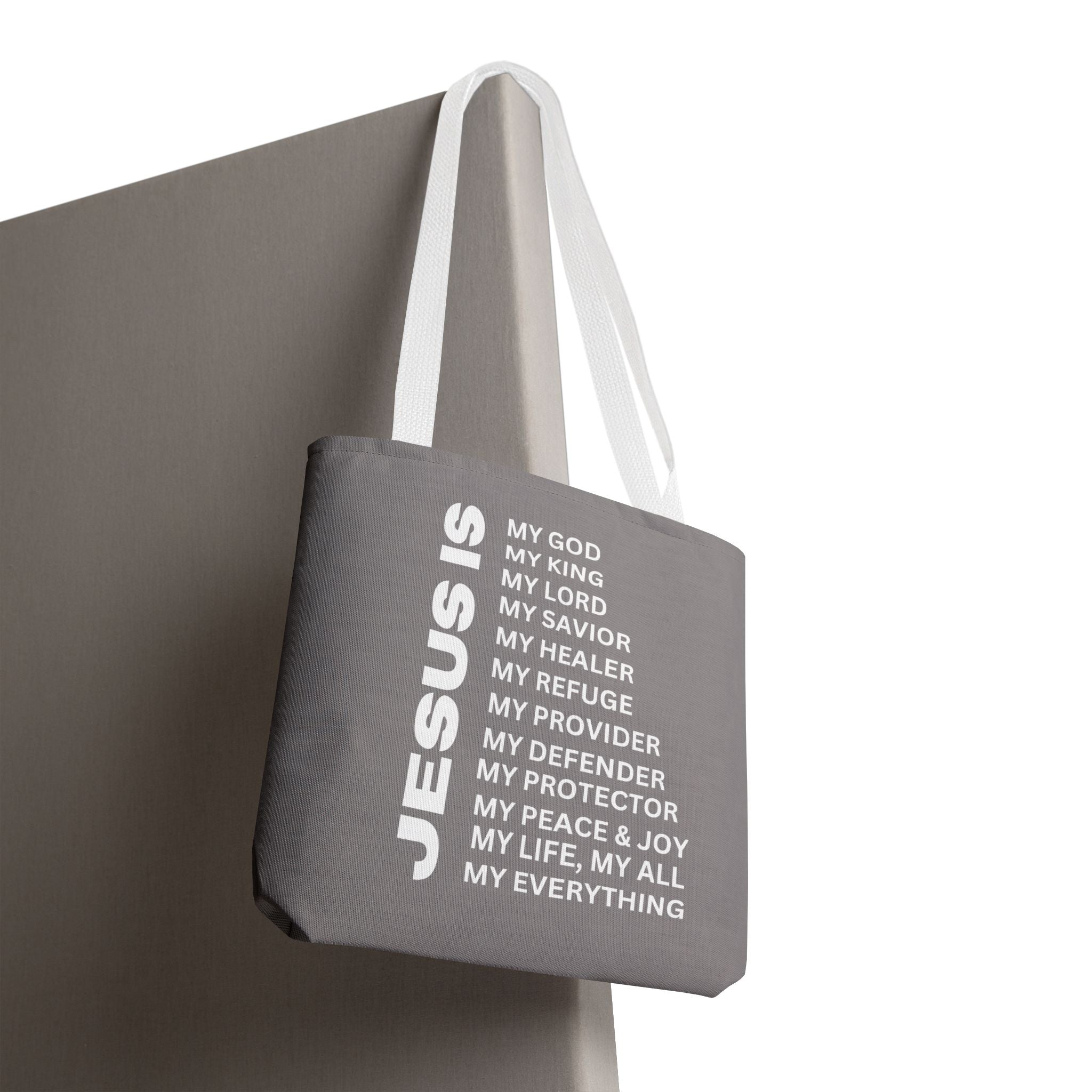 Christian JESUS IS Tote Bag - Grey