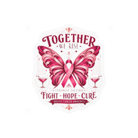 Together We Rise Butterfly Breast Cancer Awareness Vinyl Sticker