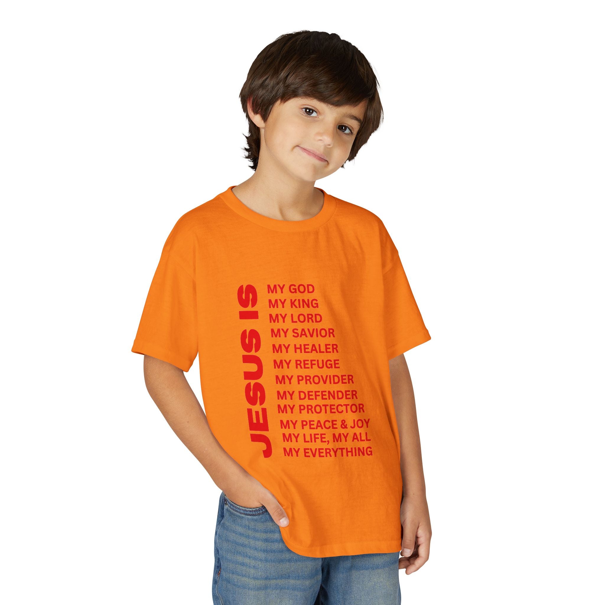 Christian JESUS IS Youth Short Sleeve - Red