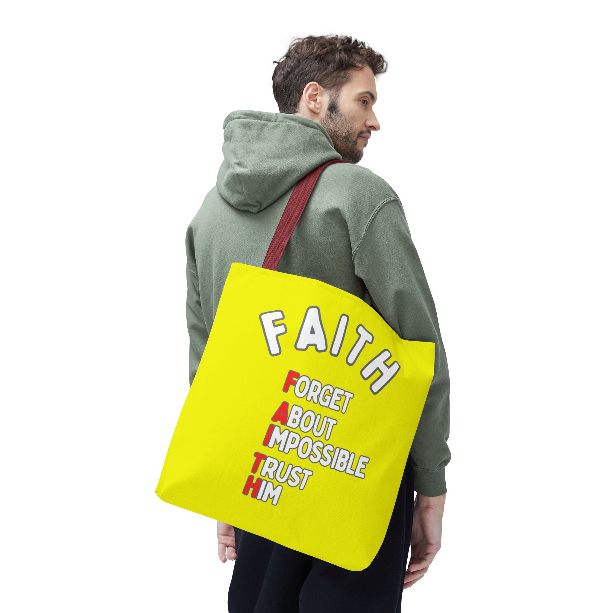 FAITH: Forget About Impossible, Trust Him Tote - Yellow