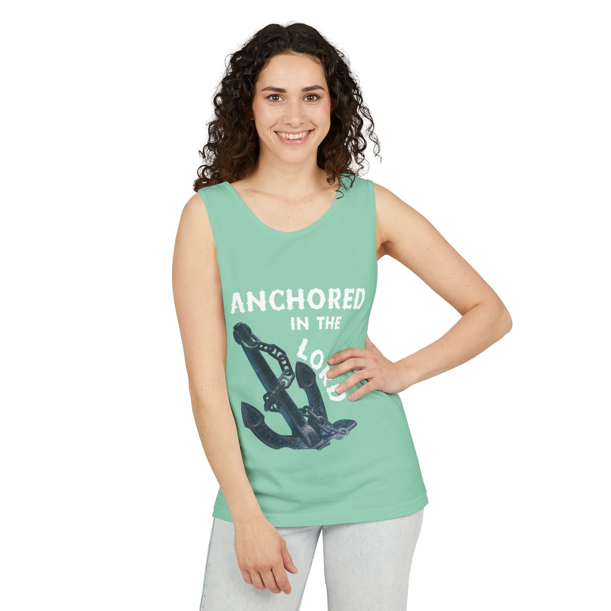Anchored in the Lord Tank Top - White