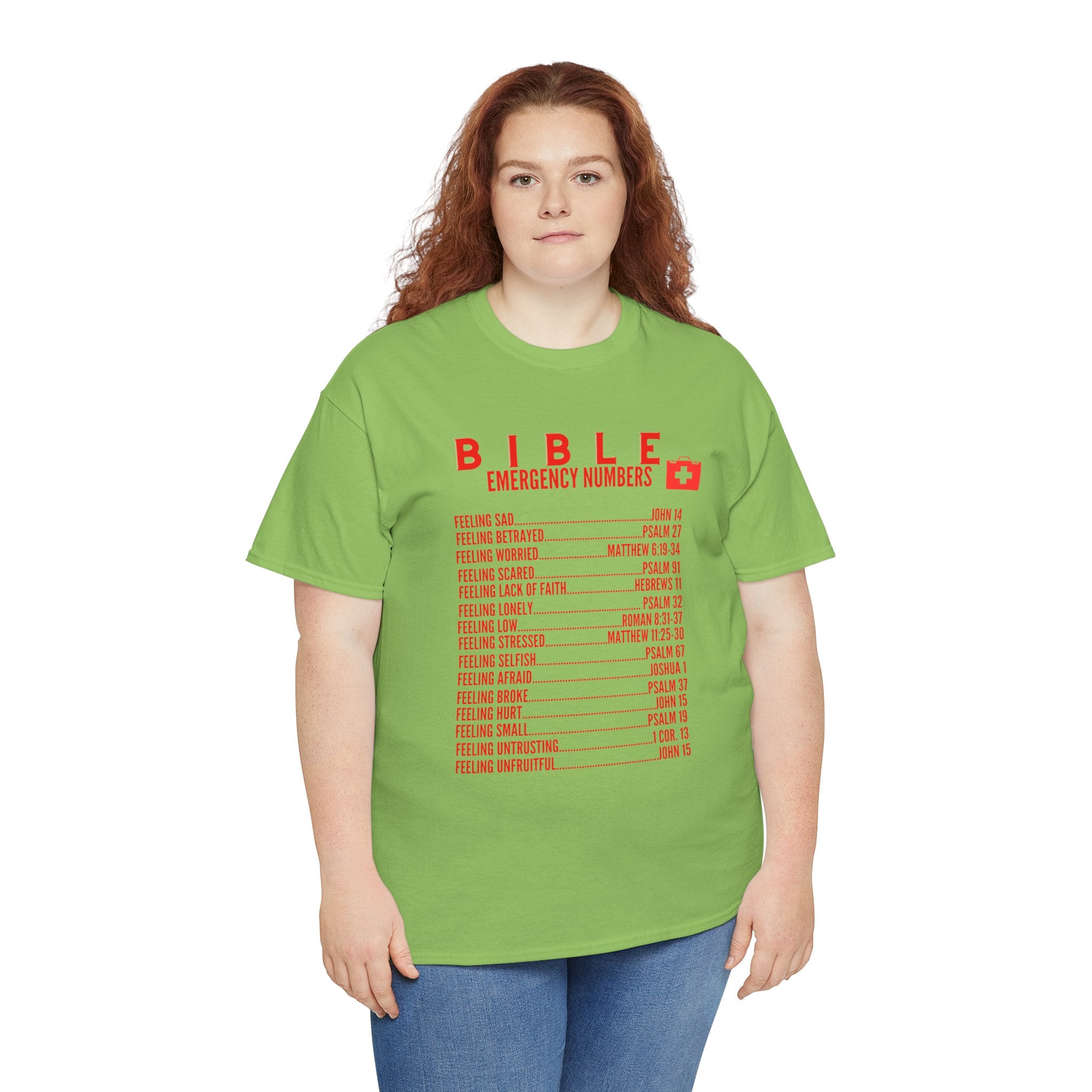 Bible Emergency Numbers Tee - Red