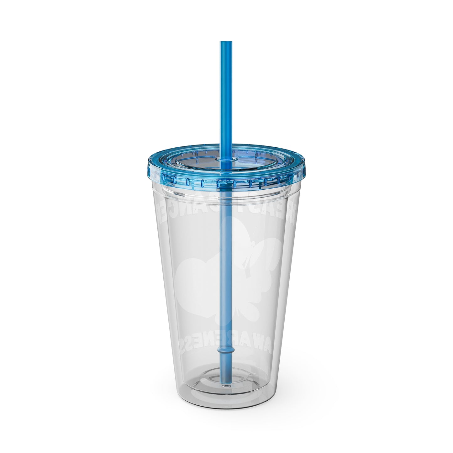 Breast Cancer Awareness 16oz Tumbler with Straw - Butterfly, Heart