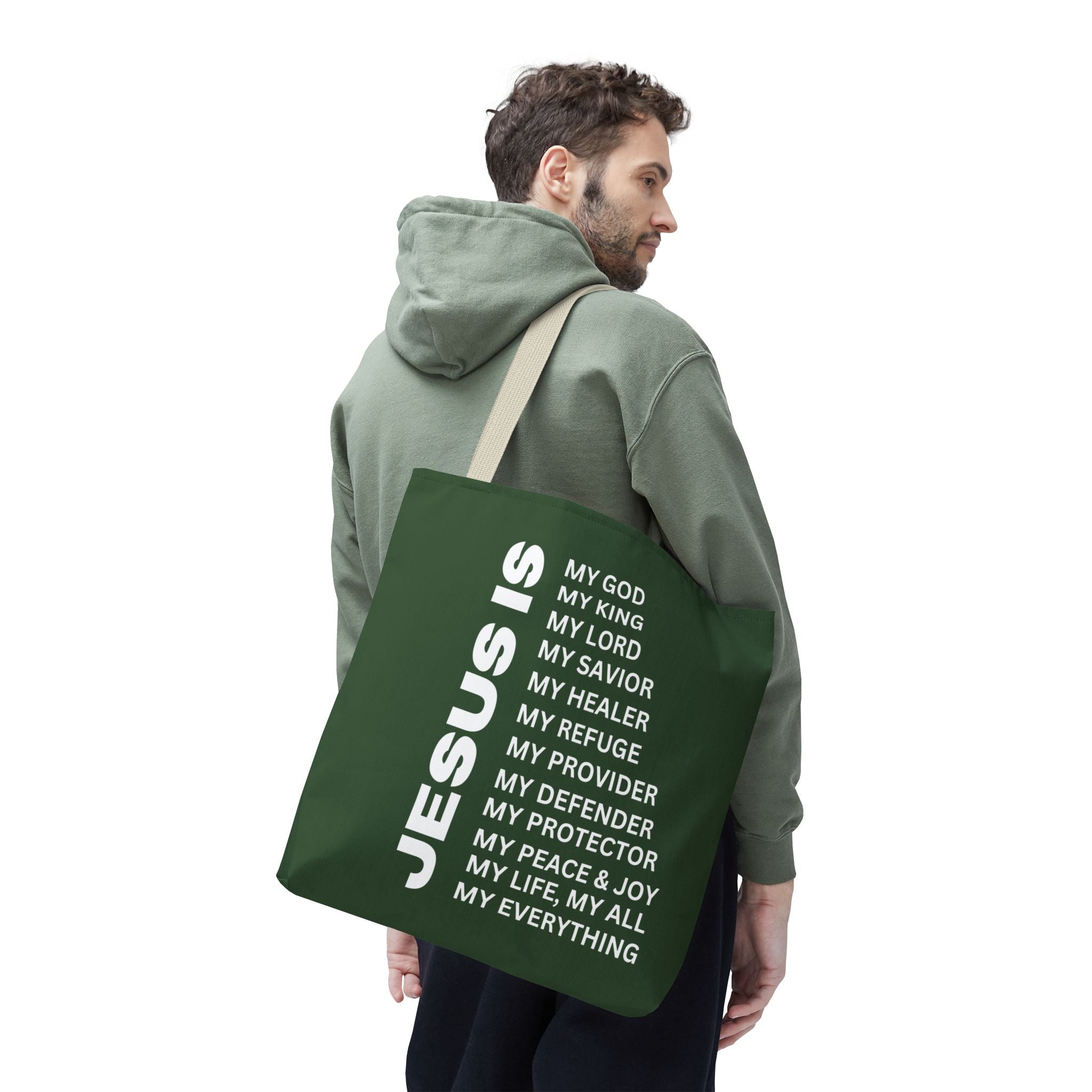 Christian JESUS IS Tote Bag - Green