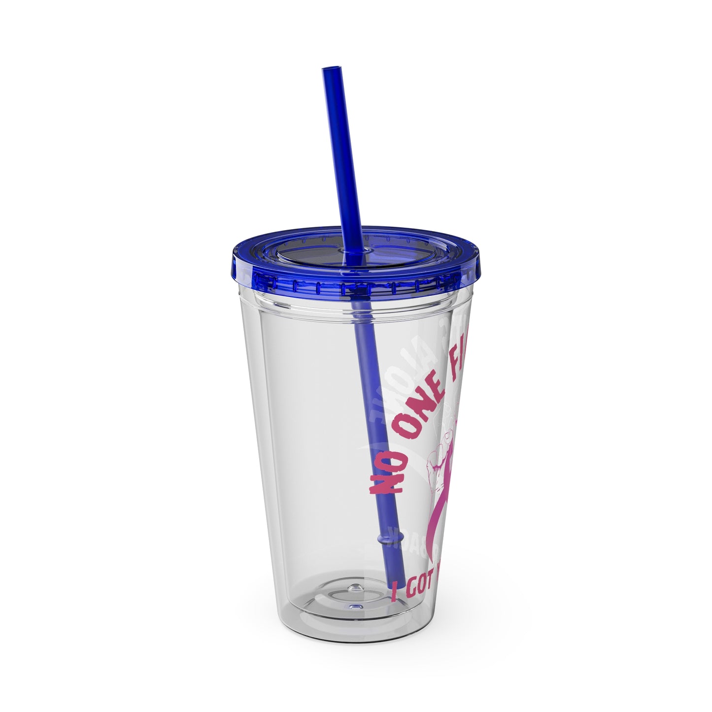 "No One Fights Alone" 16oz Tumbler with Straw
