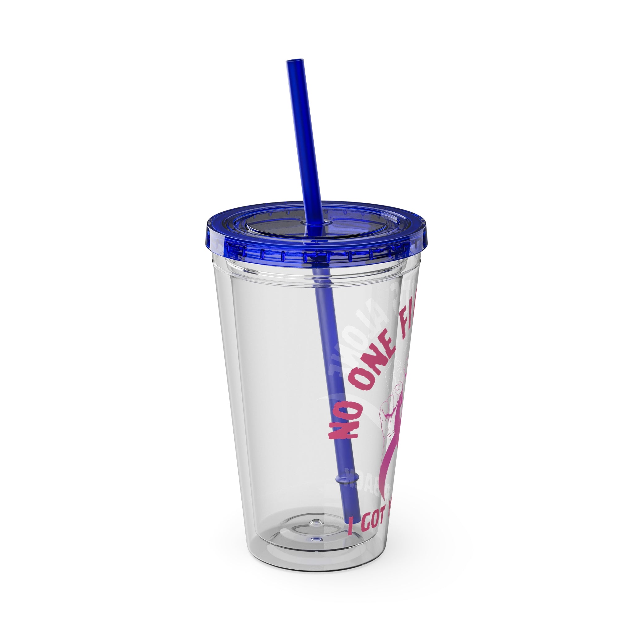 "No One Fights Alone" 16oz Tumbler with Straw